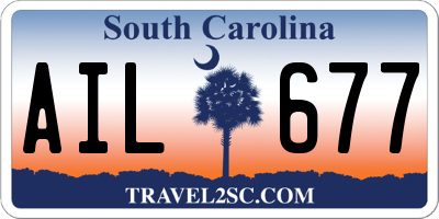 SC license plate AIL677