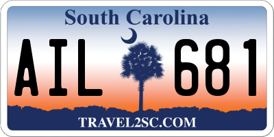 SC license plate AIL681