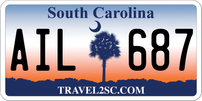 SC license plate AIL687