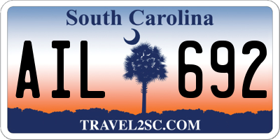 SC license plate AIL692