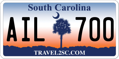 SC license plate AIL700