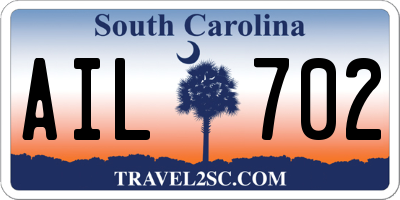 SC license plate AIL702