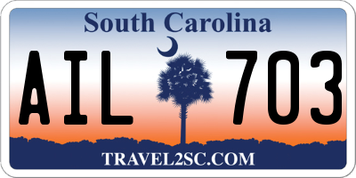 SC license plate AIL703