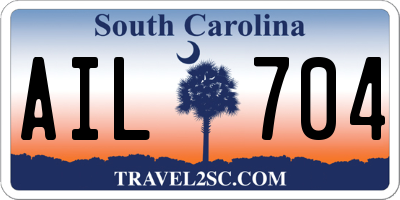 SC license plate AIL704