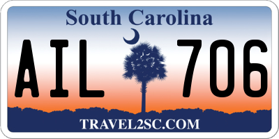SC license plate AIL706