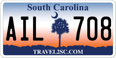 SC license plate AIL708