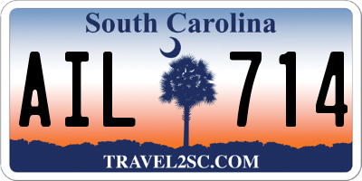 SC license plate AIL714