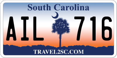 SC license plate AIL716