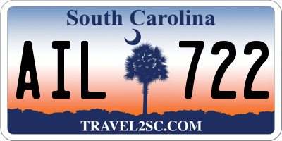 SC license plate AIL722