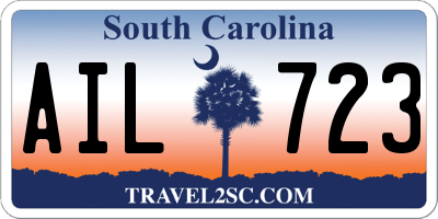 SC license plate AIL723