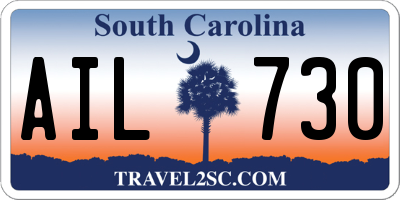 SC license plate AIL730