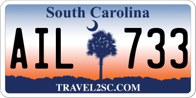 SC license plate AIL733