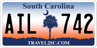 SC license plate AIL742
