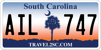 SC license plate AIL747