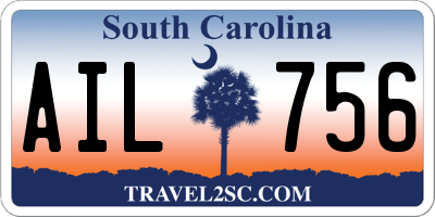 SC license plate AIL756