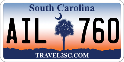 SC license plate AIL760