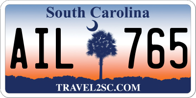 SC license plate AIL765