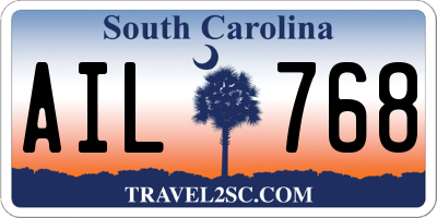 SC license plate AIL768