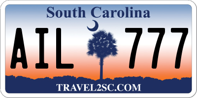 SC license plate AIL777