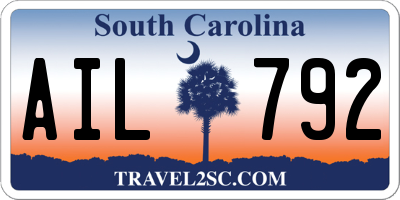 SC license plate AIL792
