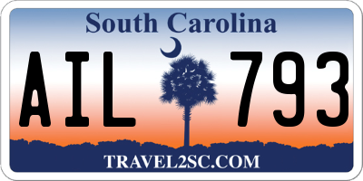 SC license plate AIL793