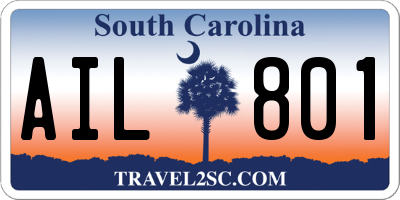SC license plate AIL801