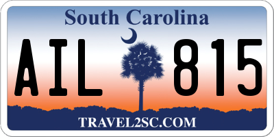 SC license plate AIL815