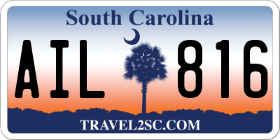 SC license plate AIL816