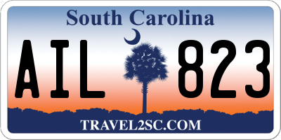 SC license plate AIL823
