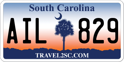 SC license plate AIL829