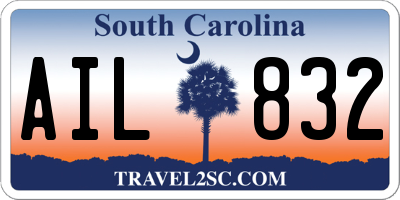 SC license plate AIL832