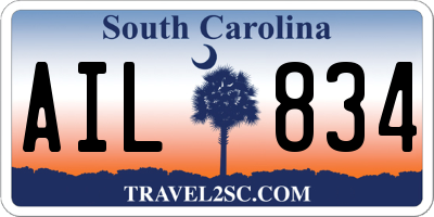 SC license plate AIL834