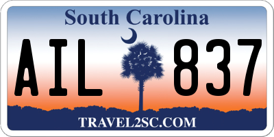 SC license plate AIL837
