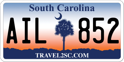 SC license plate AIL852