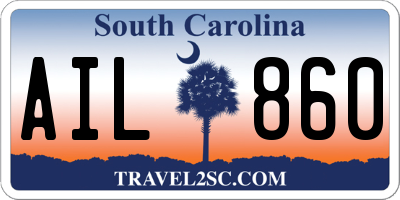SC license plate AIL860