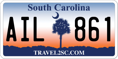 SC license plate AIL861