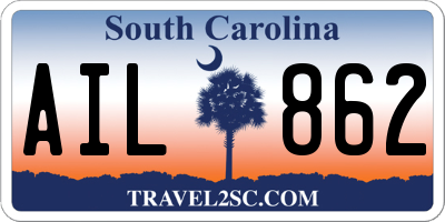 SC license plate AIL862