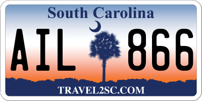 SC license plate AIL866