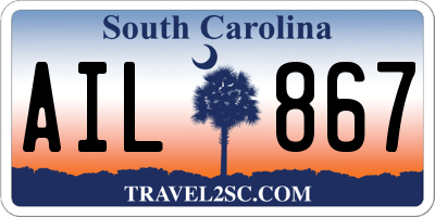 SC license plate AIL867