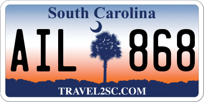 SC license plate AIL868