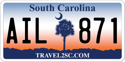 SC license plate AIL871