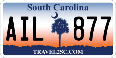 SC license plate AIL877