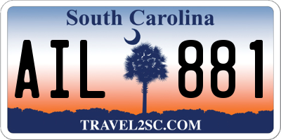 SC license plate AIL881