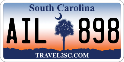 SC license plate AIL898