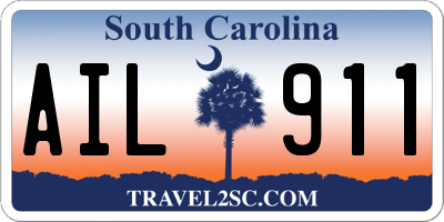 SC license plate AIL911