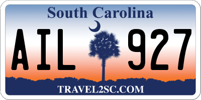 SC license plate AIL927