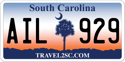 SC license plate AIL929