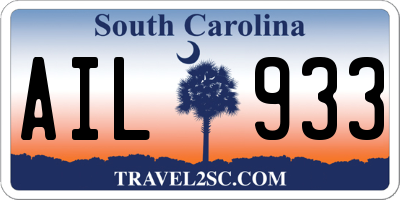 SC license plate AIL933