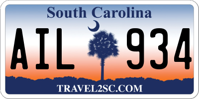 SC license plate AIL934