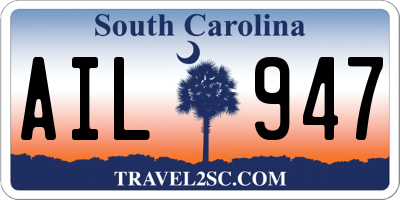 SC license plate AIL947